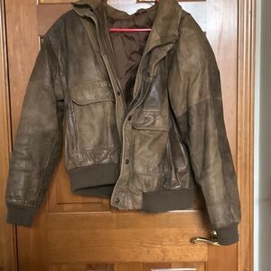 Brown Bomber Leather Jacket